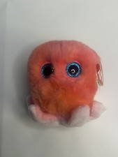 2021 TY Puffies SHELDON the Coral Octopus 4 Inch Stuffed Puff Ball Plush NWT