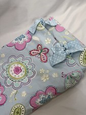 Pottery Barn Kids Samantha Full Queen Duvet Lt Blue Pink Flower Butterfly