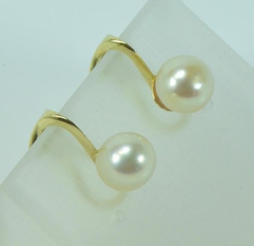 Ohrringe Ohrclips mit Perlen aus 14 Kt. 585 er Gold. - Bild 8 von 12