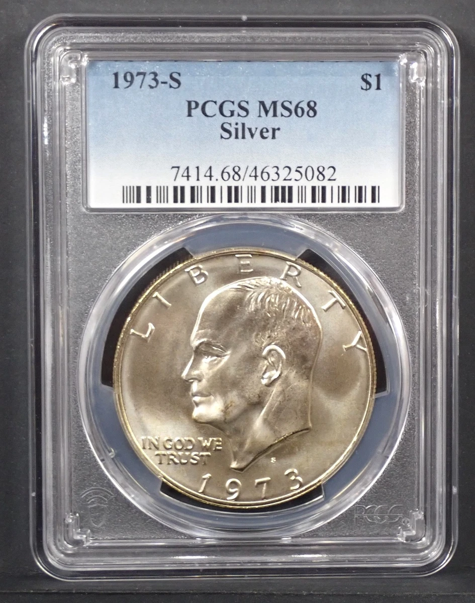 Silver PCGS Certified MS 68 Graded Eisenhower Dollars (1971-1978