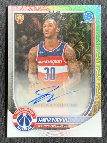 Jamir Watkins 2025-26 Topps Bowman Chrome Mojo Refractor Auto RC #BCA-JW