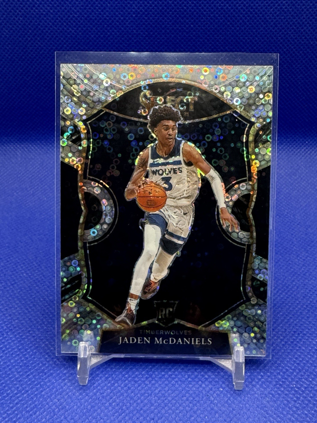 2020-21 Panini Select Jaden McDaniels RC #88 Disco Prizm Concourse