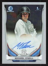 2014 BOWMAN CHROME MICHAEL O'NEILL BCAP-MO AUTOGRAPH RC 1ST NEW YORK YANKEES