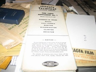 Illinois Terminal RR Co. Timetable Supplement No. 1 2/22/1953