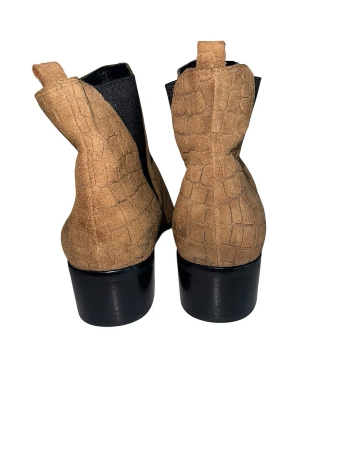 Botas Chelsea Marc Fisher LTD Mlyale Croco-Repujado Gamuza Tostada Talla 10 Punta Foto 4 de 4