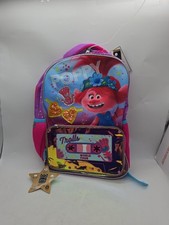 Trolls World Tour Poppy 16 Inch Bag Pink Blue Purple Backpack School Bag New