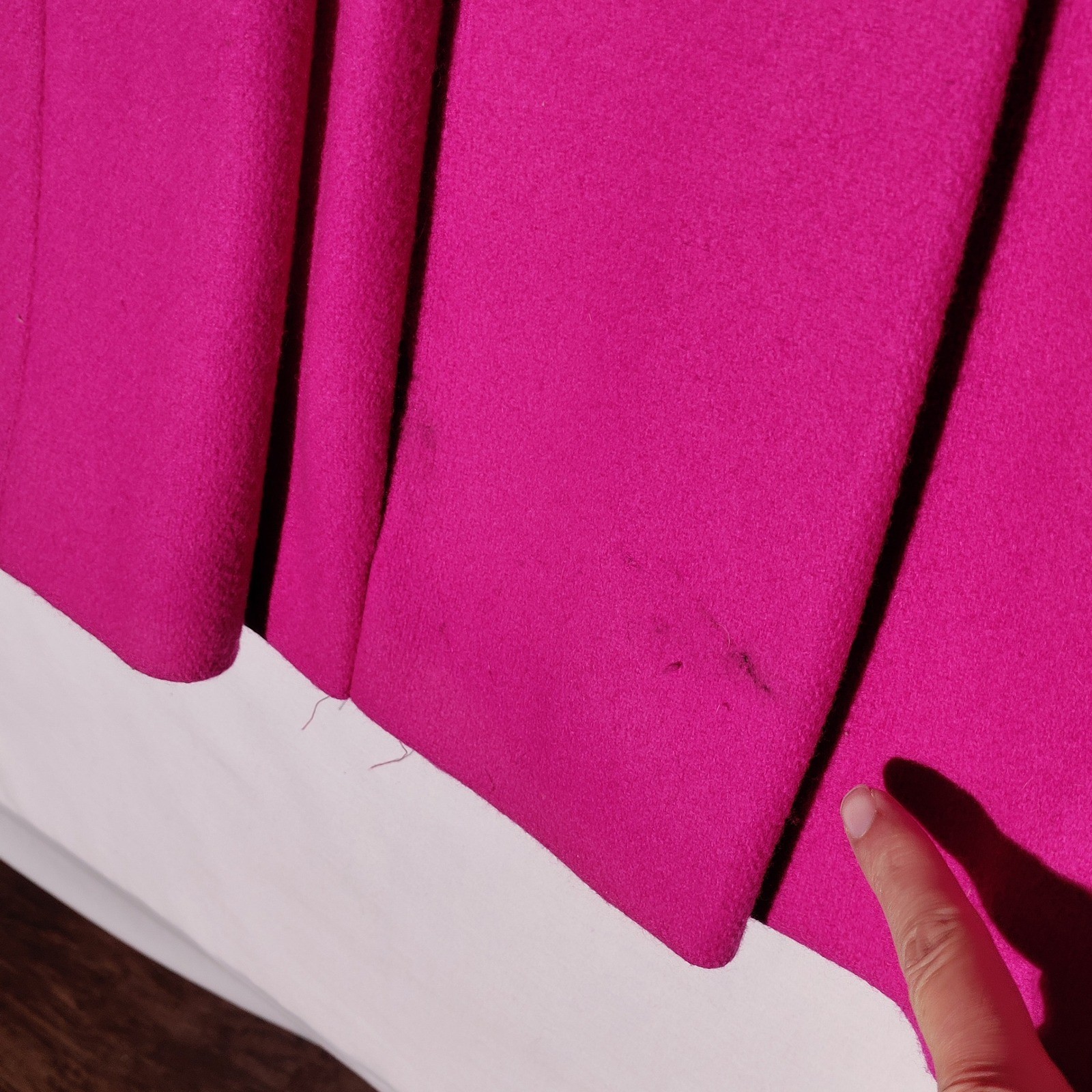 Rothschild Girl Fuchsia Wool Blend Coat Black Velvet Collar MIUSA 12 Imperfect