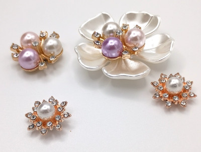 AJ. Pair Eyewear topper charms pearl rhinestone pink wanda ella larkin etc.