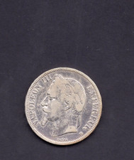 FRANCE 1868 NAPOLEON FIVE FRANCS SILVER COIN VERY FINE CONDITION
