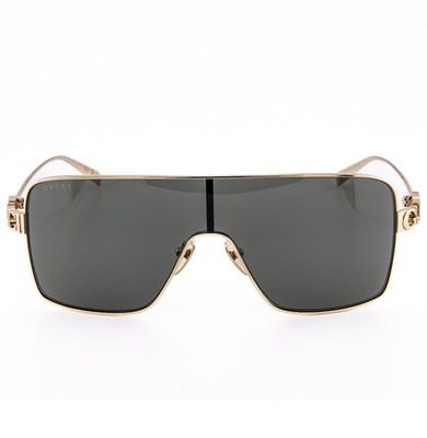 GUCCI 1936 Gg1936S Gold Black Logo Unisex Metal Mask Wrap