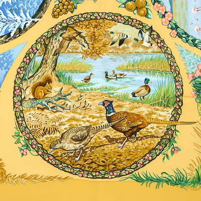 Hermes Carre90 Large Scarf LES QUATRE SAISONS Four Seasons 100