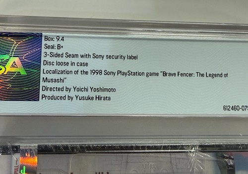 New Sealed Brave Fencer Musashi PSA 9.4 B+ Sony PlayStation 1 PS1 CGC VGA WATA - Picture 5 of 5