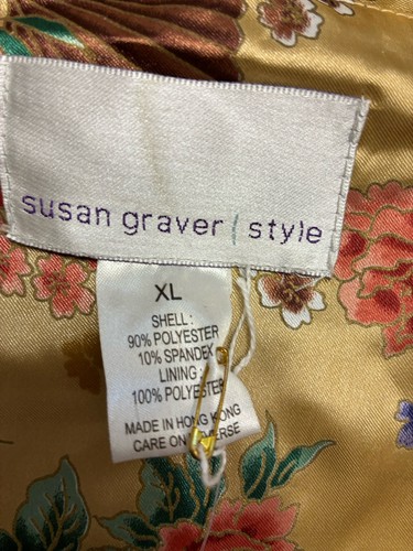 Susan Graver Style Velvet Jacket XL Brown Asian Mandarin Collar Boho Vintage NEW - Picture 8 of 13