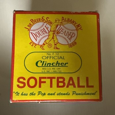 DeBeer Official Clincher Softball No. F12 J DeBeer & Son Double Header Sealed