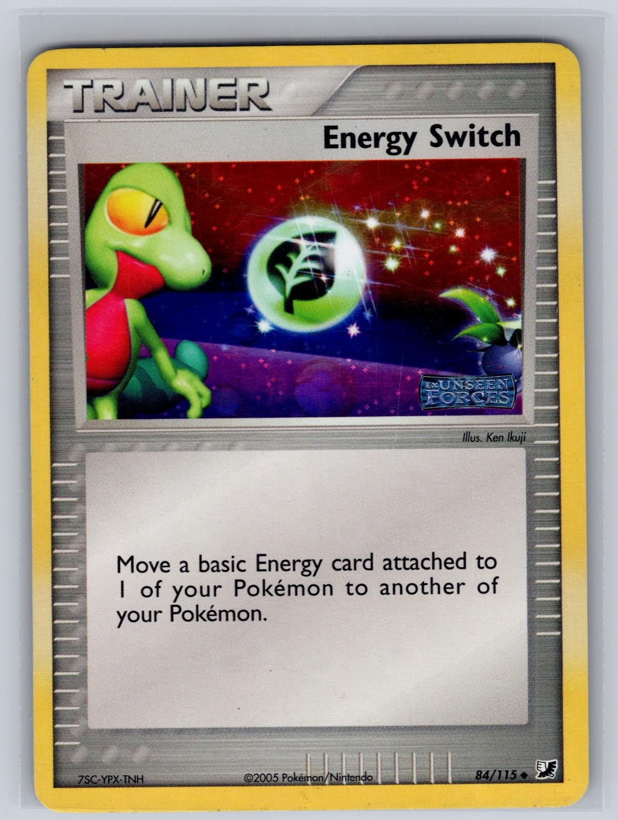 Energy Switch 84/115 Reverse Holo Uncommon Unseen Forces Pokemon MP