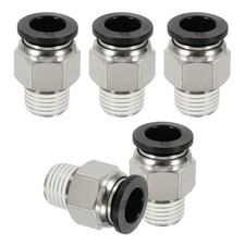 5 Pcs NPT Male 10mm Tube OD x 1/4" NPT Thread Push to Connect Fittings, Black