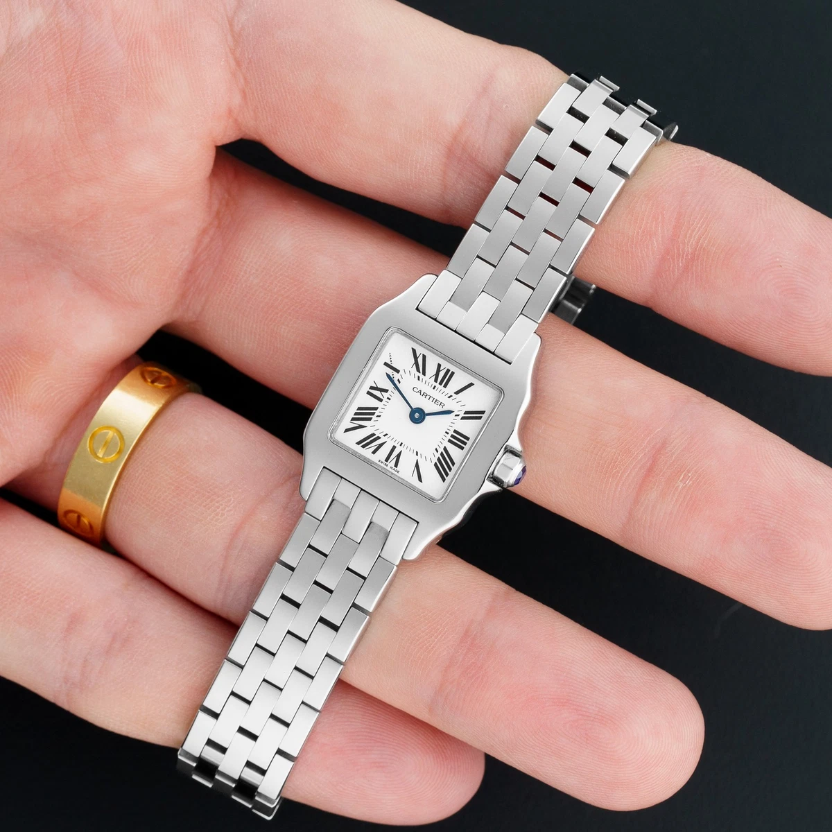 CARTIER Santos de Moiselle SM W25064Z5 Beige Dial Quartz Ladies Watch_875536 Cartier Santos Demoiselle Small Ladies, Silver Opaline Dial  main image 2
