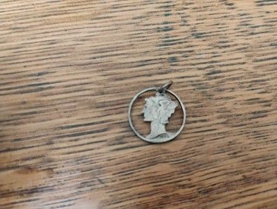 1936 Mercury Winged Liberty Head Cut-out Dime 90% Silver Coin Pendant Charm