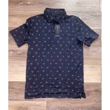 Travis Mathew Golf Polo Geometric Print Short Sleeve Athletic Fit Size S