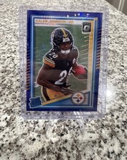 2025 Panini Donruss Optic Kaleb Johnson Blue Prizm #232 Steelers Card