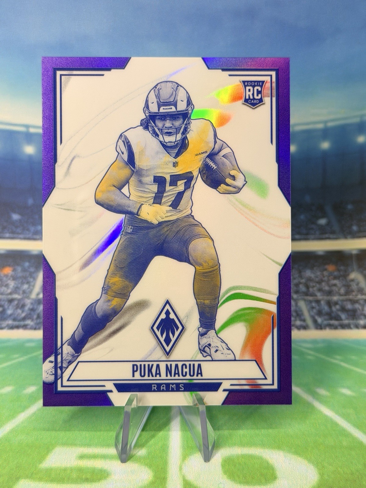 2023 Phoenix Puka Nacua Rookie RC Purple Contours /125 *Clean & Centered*