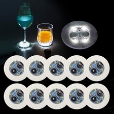 AHIER 10Pcs LED Coasters for Drinks, Thicken 5mm LED Coaster, Perfect for Par...