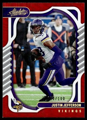 2022 Panini Absolute Spectrum Red Justin Jefferson 110/100 Minnesota Vikings #89