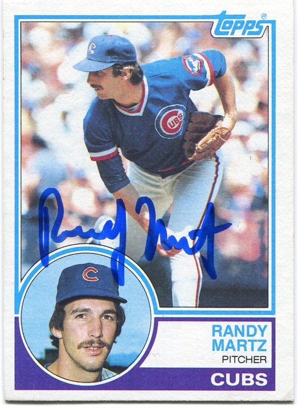 RANDY MARTZ signed 1983 Topps Card #22 Card Chicago Cubs  COA White Sox