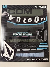 Volcom Comfort Flex Boxer Briefs 4 Pack Size Medium New