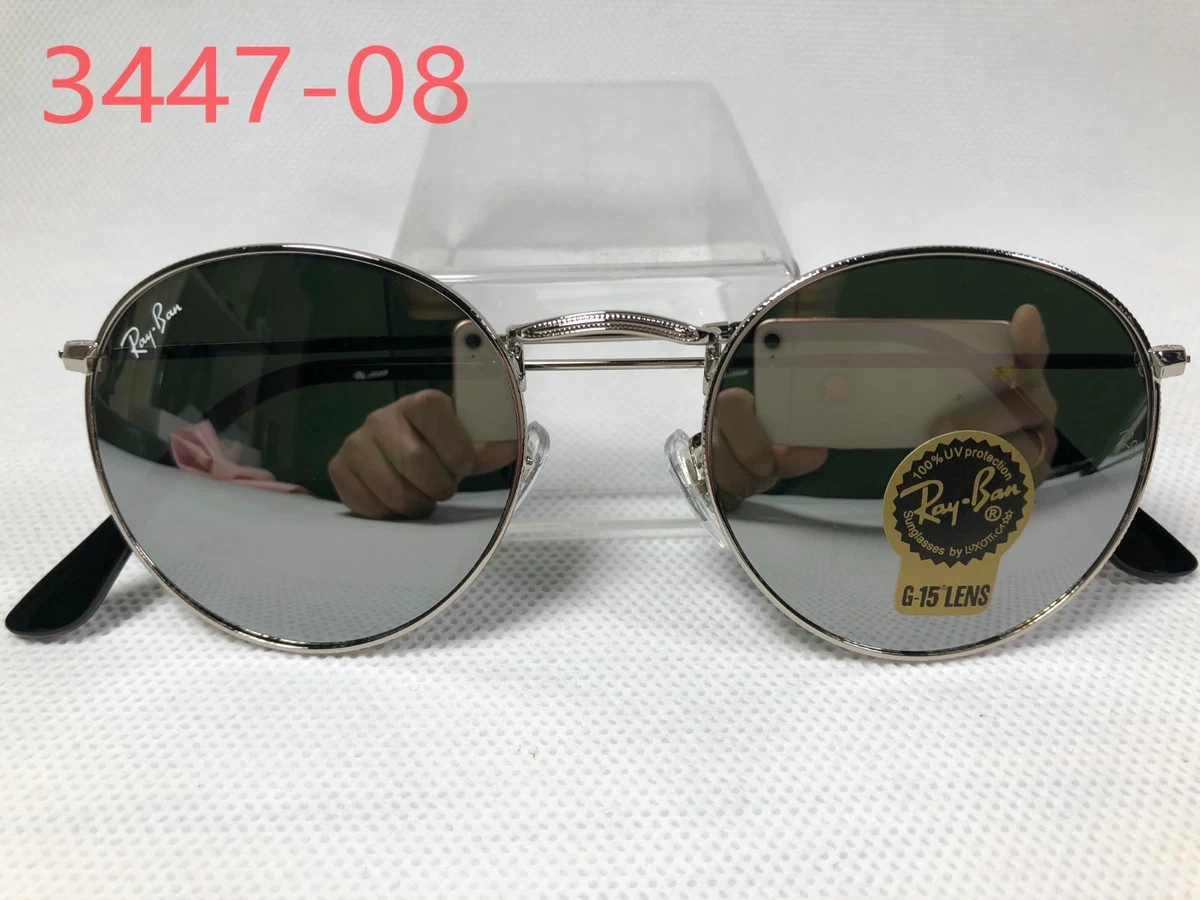 Ray-Ban Silver Mirrored Round Sunglasses for Men for sale | eBay