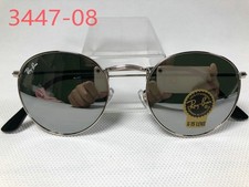 Ray-Ban RB3447 Round Metal Silver Frame Silver Lens Sunglasses