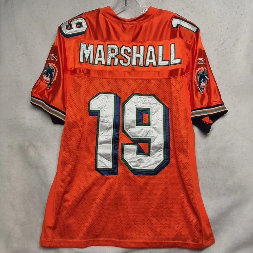 VTG Reebok NFL Miami Dolphins Brandon Marshall #19 Orange Football Jersey Sz 58 - Image 2 of 4