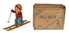 Nice, Glossy, Boxed & Working Chein Tin Windup Ski - Boy No. 157 Circa 1930