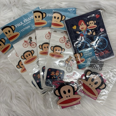 #ad Vintage Y2K Paul Frank Monkey 2000s Gift Lot Tattoos Keychains Stationary Cards $15.00