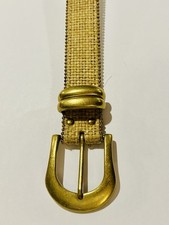 Vintage Belt Elite Fresno California Woven Bronze Golden Women's L 32-36"