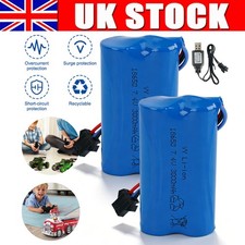 2x Li-Ion battery 7.4V 3000mAh SM-3P For Remote Control Car Boat Truck Recyclabl