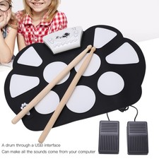 Roll Up Drum Kit 9 Pads Portable Electronic Drumsets Drums Practice Pad For JDOE