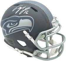 Tyler Lockett Signed Seattle Seahawks Slate Gray Speed Mini Helmet MCS Holo
