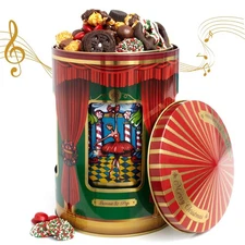 Christmas Gift Basket- Gourmet Food Gifts - Plays Music - Holiday Chocolate a...