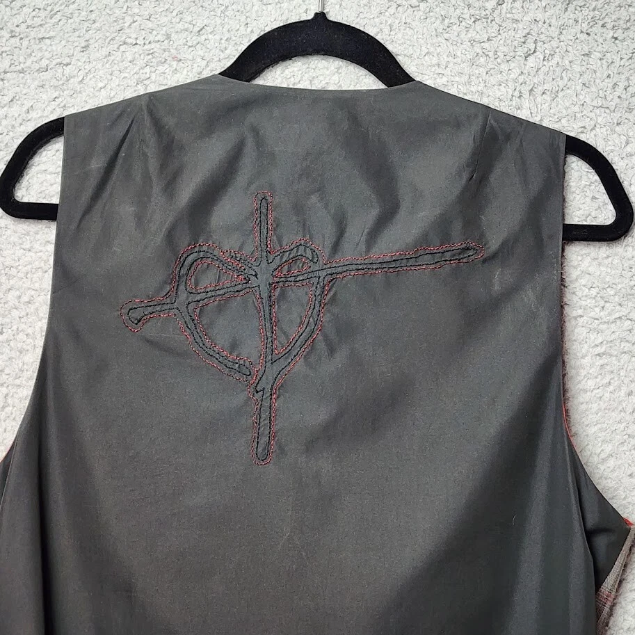 Hause Of Howe Vest Mens Medium Striped Multicolor Leather Trim Formal/Casual - Image 4 of 4