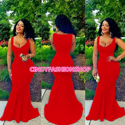  Women Sexy Slim Bodycon Prom Gowns Mermaid Party Evening Cocktail Long Dress P9