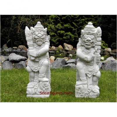 TOLLES BALI WÄCHTER SET aus STEINGUSS NEU FROSTFEST DEKO DEKORATION 4067u4068