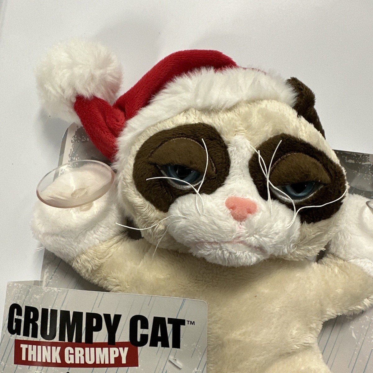 Ganz Grumpy Cat Window Cling w Santa Christmas Hat HXGC038 Rare