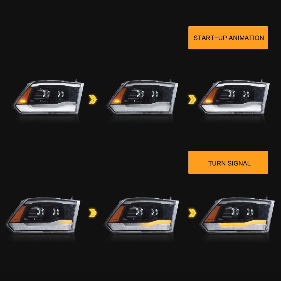 Par de faros LED para Dodge RAM 1500 2500 3500 2009-2018 versión EE. UU. DIESTRO Y DERECHO - Imagen 4 de 4