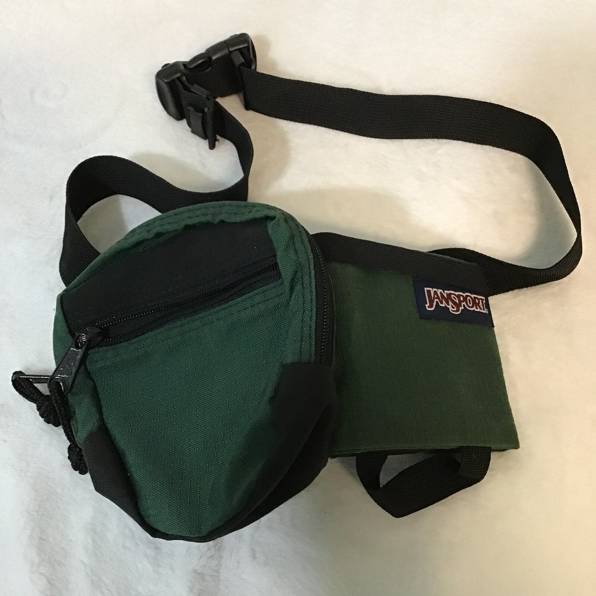 Vtg 1990s Jansport Green Fanny Pack Water Bottle Holder Running Hiking  Jogging
