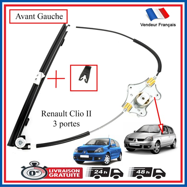Fenster-Regler Mechanismus Clio 2 Ohne Elektromotor FüR Clio II 3 TüRen Links-image