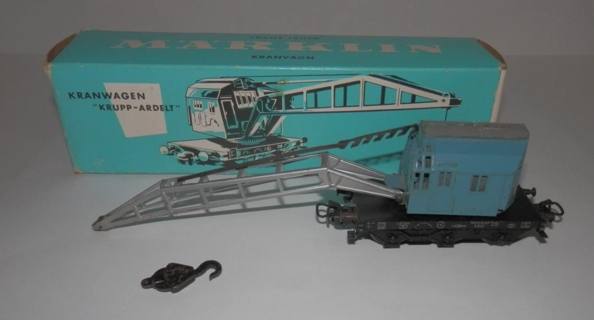 メルクリン marklin　HOゲージ　1974年製　4611 移動式クレーン車 Märklin HO Crane with Vintage Model Railroad Freight Cars for sale