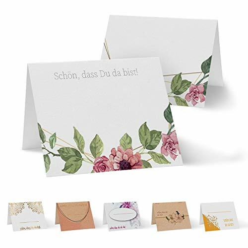 Partycards, 50 segnaposto DIN A7 per matrimonio, compleanno, comunione, (z6D)
