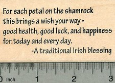 Irish Blessing Rubber Stamp, St. Patrick's Day Series K38008 WM