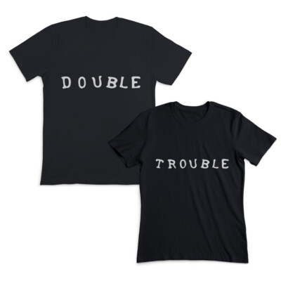 Valentines Day Couples Matching Outfits Clothes for Friends Double Trouble Black